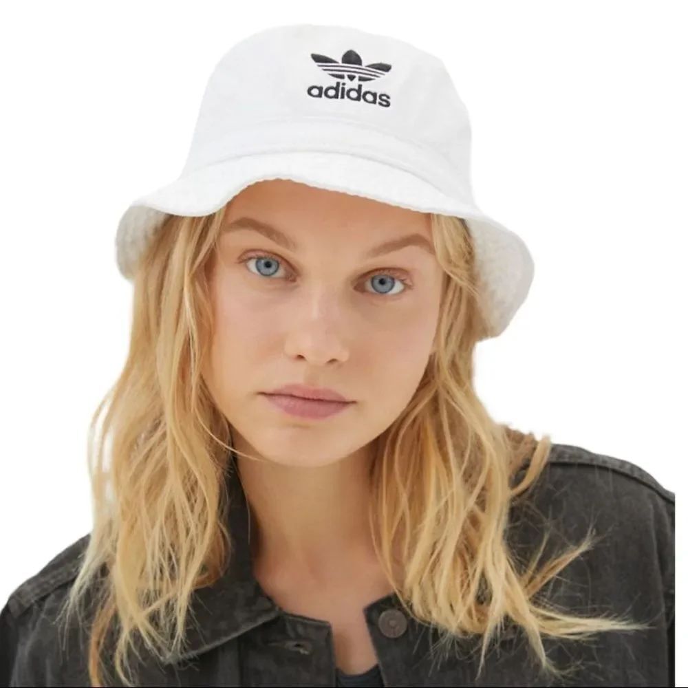 NEW Adidas Originals White Soft Denim Bucket Cap Hat